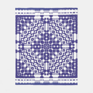 Ornamental azulejo portugal tiles decor. Fashionab Fleece Blanket