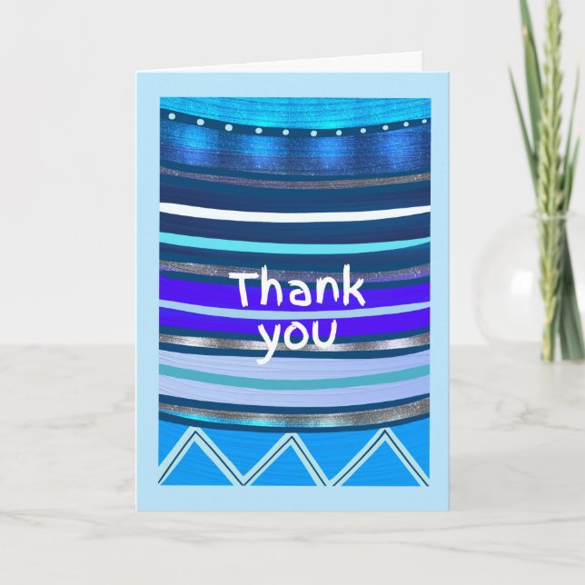 Ornamental background  thank you card (Front)