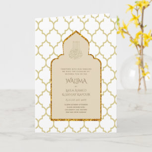 Ornamental Bilingual WALIMA Nikah Muslim Wedding Card
