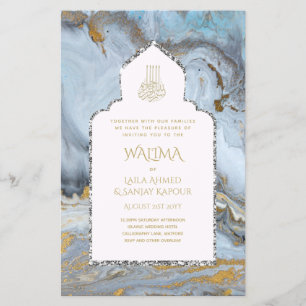 Ornamental Bilingual WALIMA Nikah Muslim Wedding Flyer