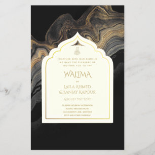 Ornamental Bilingual WALIMA Nikah Muslim Wedding Flyer