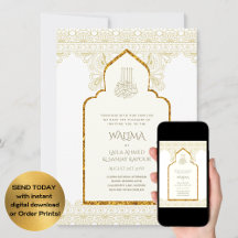 Ornamental Bilingual WALIMA Nikah Muslim Wedding