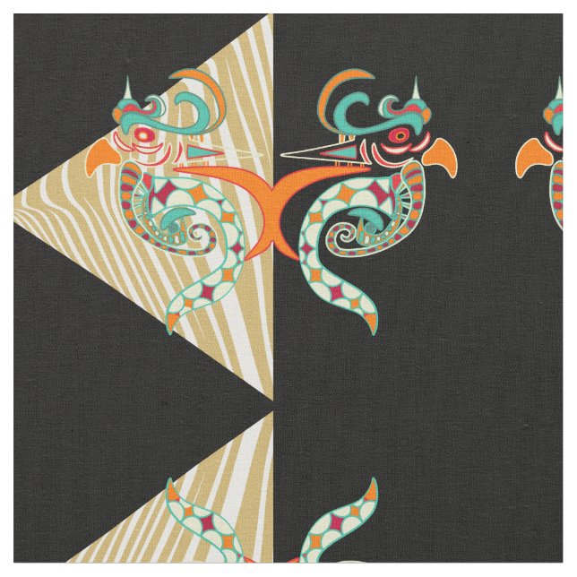 ornamental birds & zebra fabric (Close Up)