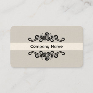 Ornamental - Black and Light Grey (Gold) Business Card