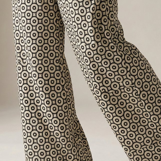 Ornamental Black & Beige Geometric Pattern Fabric (Creator Uploaded)