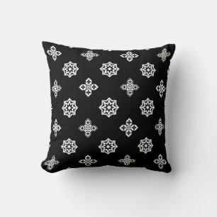 Ornamental Black & White Throw Pillow