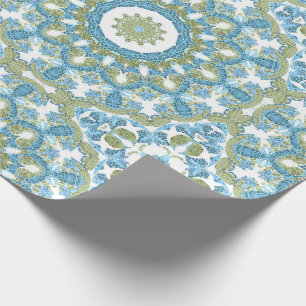 ornamental blue green white decor decoration wrapping paper