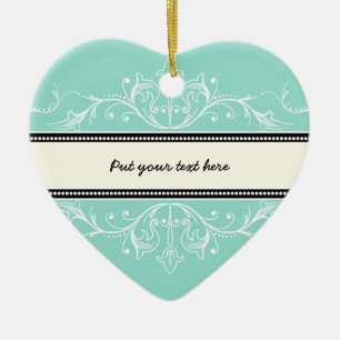 Ornamental border eggshell blue white ornament