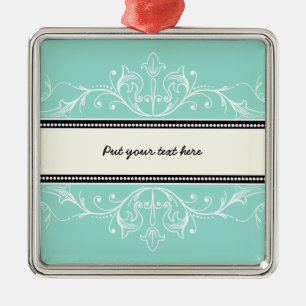 Ornamental border eggshell blue white ornament