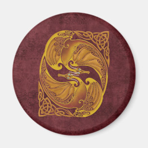Ornamental Celtic Dragons Magnet