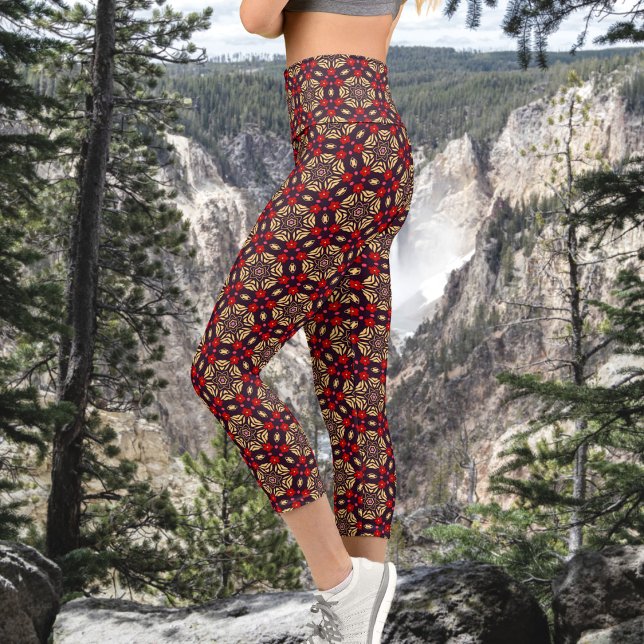 Ornamental Cherry Blossom Pattern Capris (Creator Uploaded)