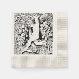 Ornamental Cherub Cocktail Paper Napkin