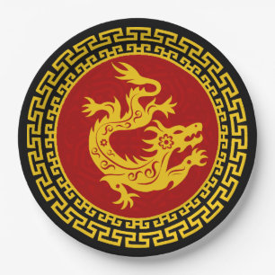 Ornamental Chinese New Year Dragon Paper Plate