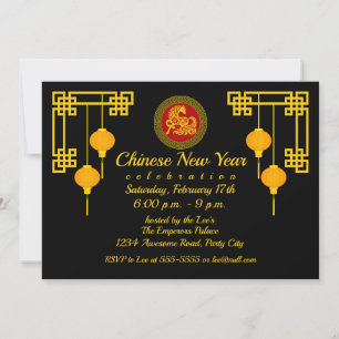 Ornamental Chinese New Year Horse Invitation
