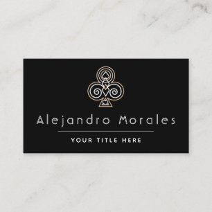 Ornamental Club Casino Night Poker Player Croupier Business Card