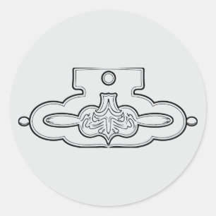 Ornamental Crest Design Classic Round Sticker