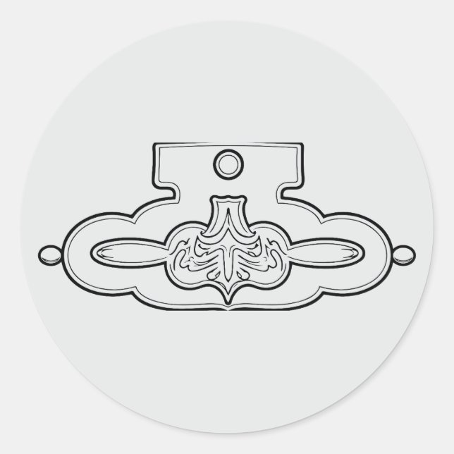 Ornamental Crest Design Classic Round Sticker (Front)