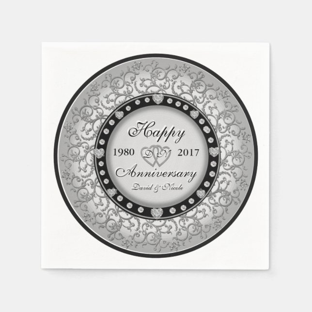 Ornamental Custom Anniversary Napkin (Front)