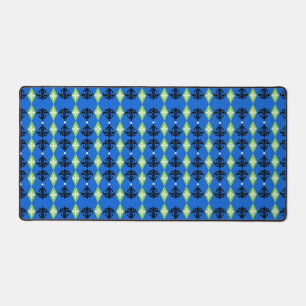 Ornamental Damask Stripe Desk Mat