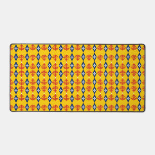 Ornamental Damask Stripe Desk Mat