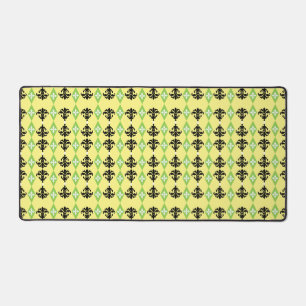 Ornamental Damask Stripe Desk Mat