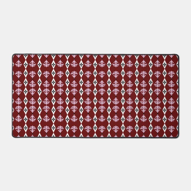 Ornamental Damask Stripe Desk Mat (Front)