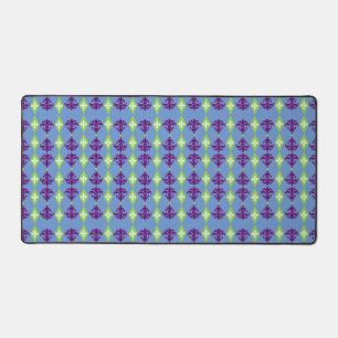 Ornamental Damask Stripe Desk Mat