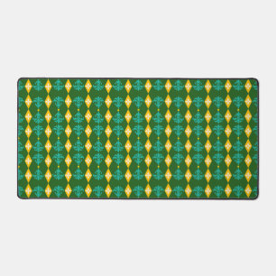 Ornamental Damask Stripe Desk Mat