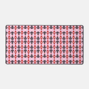 Ornamental Damask Stripe Desk Mat
