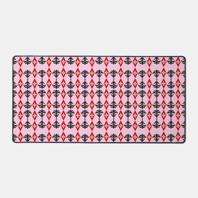 Ornamental Damask Stripe Desk Mat (Front)