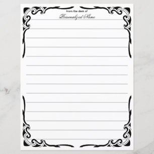 Ornamental Dance Lined Paper sheet