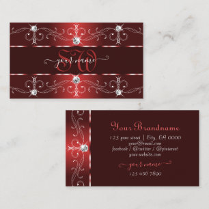 Ornamental Dark Wine Red Ornate Borders Monogram Business Card