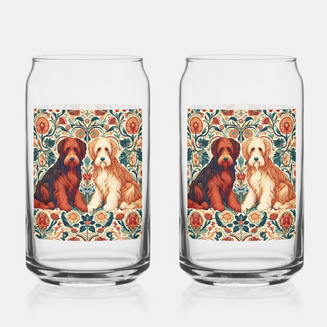 Ornamental Dogs Textile Art inspired by William Can Glass (Front)