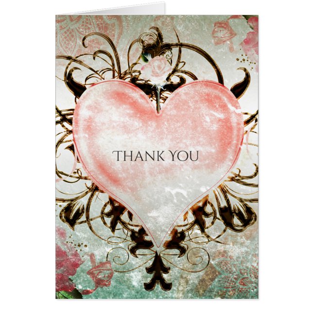 Ornamental Elegant Floral Vintage Heart Peach (Front)