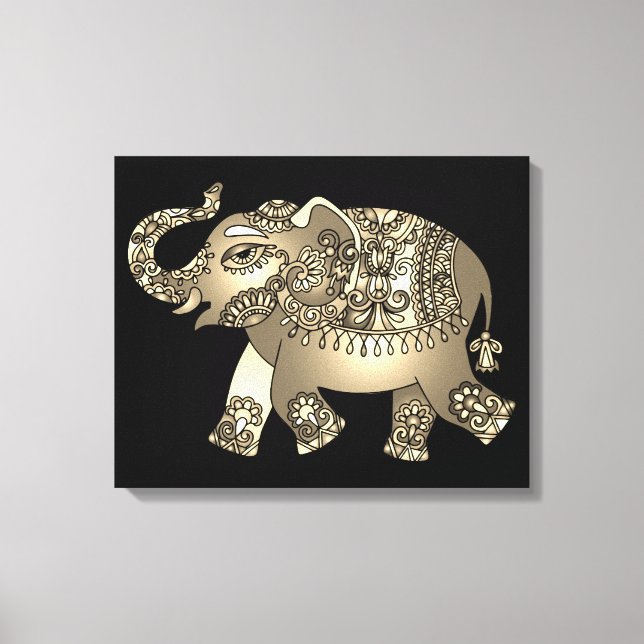 ornamental elephant wrapped canvas (Front)