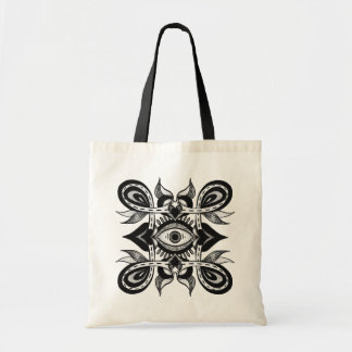 Ornamental Eye - Weirdcore Botanical Tattoo Style Tote Bag