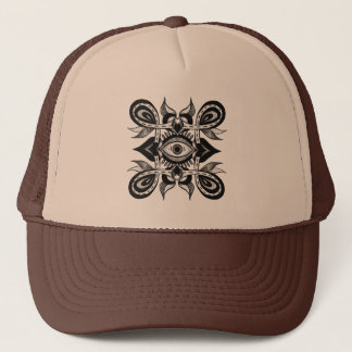 Ornamental Eye - Weirdcore Botanical Tattoo Style Trucker Hat