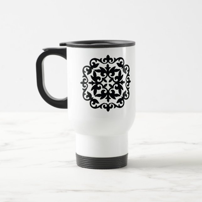 Ornamental Floral Design Travel Mug (Left)
