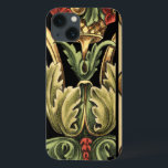 Ornamental Floral Design with Black Borders iPhone 13 Case<br><div class="desc">An ornamental painting with an attractive floral design enclosed by black borders. The green and red colours leap off the print thanks to the black background. How wonderful would this look on your wall? Purchase it and find out!</div>