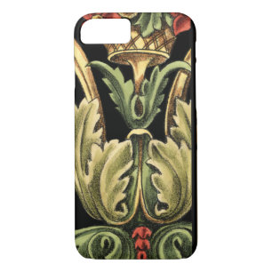 Ornamental Floral Design with Black Borders iPhone 8/7 Case