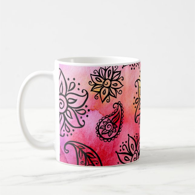 Ornamental Floral: Ethnic Seamless Coffee Mug (Left)