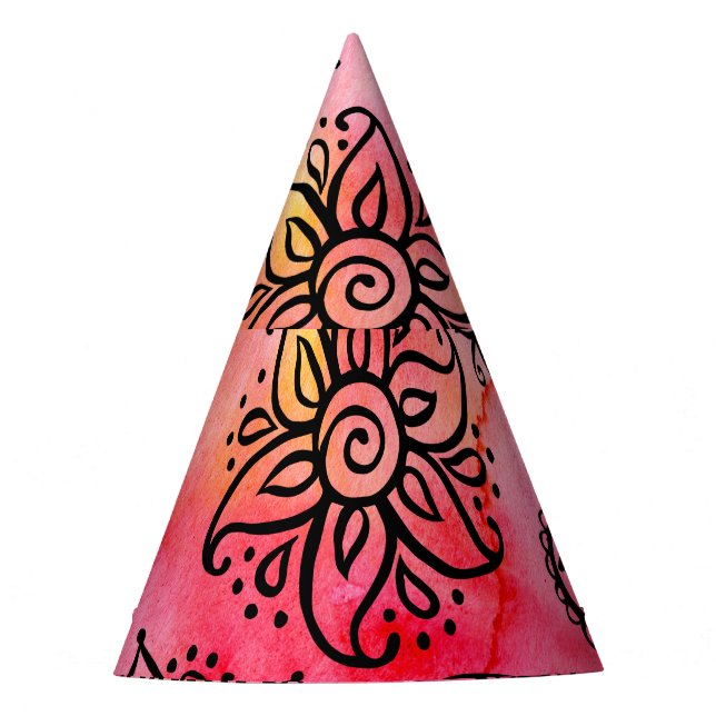 Ornamental Floral: Ethnic Seamless Party Hat (Front)