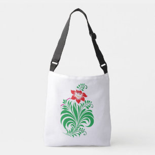 Ornamental Floral Flower Design – Elegant Crossbody Bag