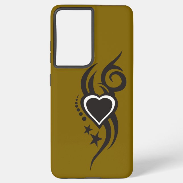 Ornamental Floral Heart Tattoo  Samsung Galaxy S21+ Case (Back)