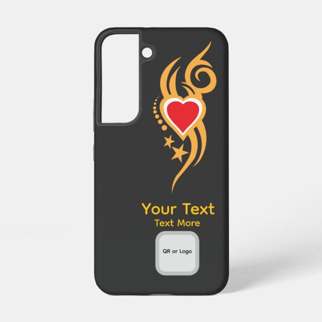 Ornamental Floral Heart Tattoo Samsung Galaxy S22 Case (Back)