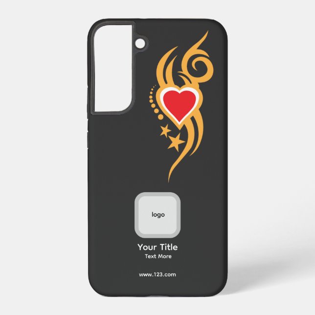 Ornamental Floral Heart Tattoo Samsung Galaxy S22+ Case (Back)