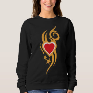 Ornamental Floral Heart Tattoo Sweatshirt