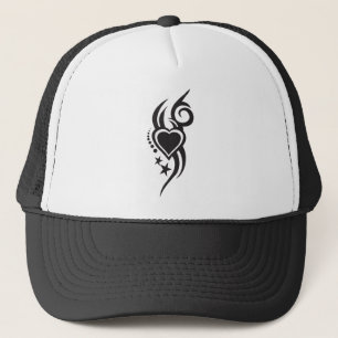 Ornamental Floral Heart Tattoo Trucker Hat