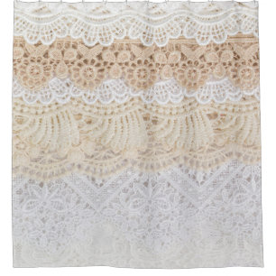Ornamental Floral Lace: Elegant Collection Shower Curtain