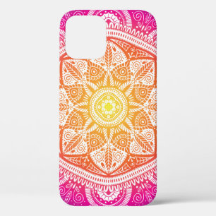 Ornamental floral mandala: colourful vintage. iPhone 12 case